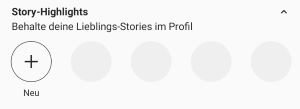 Instagram Story Highlight Screenshot sichtbar