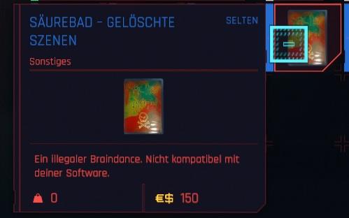Cyberpunk 2077 Braindance benutzen