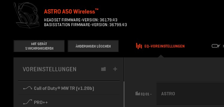 Astro A50 beste Einstellungen