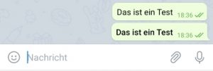 Telegram geheimer Chat Screenshot