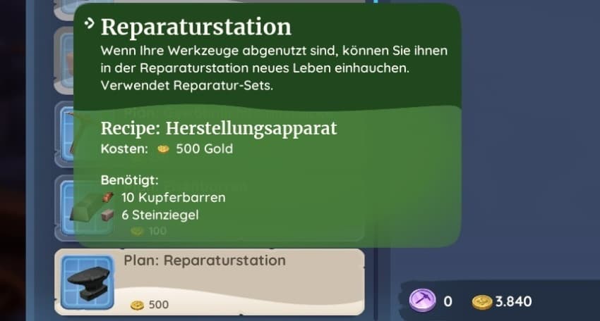 Werkzeuge reparieren
