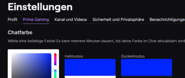 Twitch Chat Farbe einstellen
