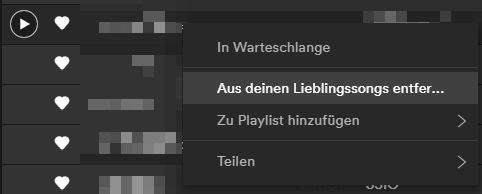 Spotify alle Lieblingssongs löschen