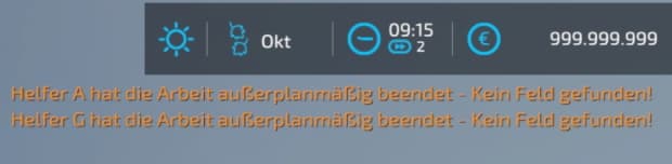 LS22 kein Feld gefunden