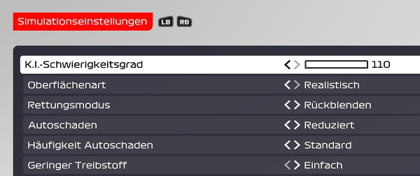F1 2021 Schwierigkeitsgrad ändern