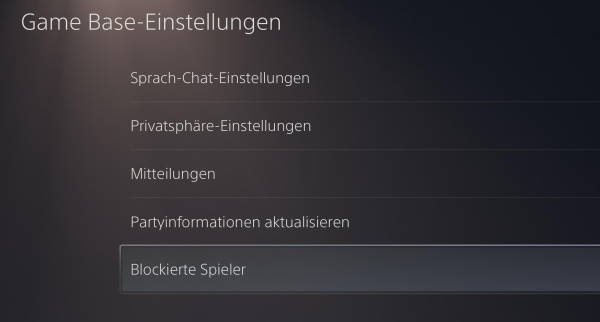 PS5 blockierte Spieler