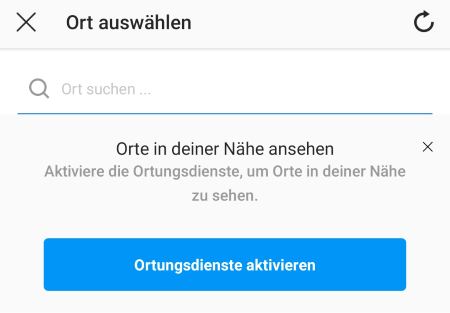 Instagram Ort hinzufügen, den es nicht gibt
