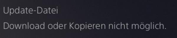 PS5 Download oder kopieren nicht möglich