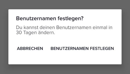 TikTok Benutzername ändern vor 30 Tagen