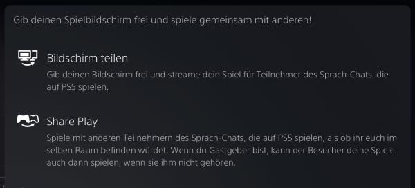 PS5 Bildschirmfreigabe einstellen