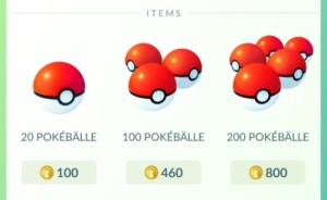 Pokebälle kaufen im Ingame-Shop