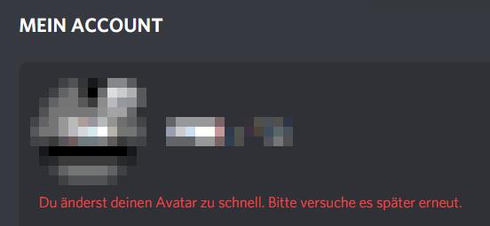 Discord Profilbild zu schnell geändert