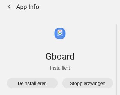 GBoard wurde beendet