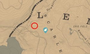 Legendärer Kojote Fundort (Quelle: rdr2map.com)