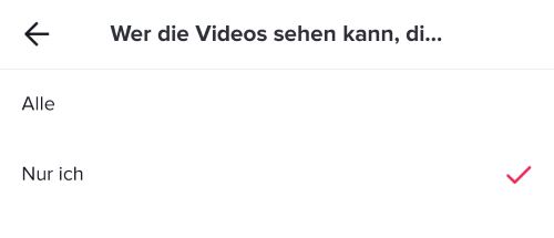 TikTok Likes verbergen
