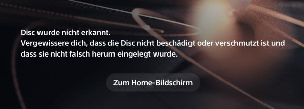 PS5 Disc wurde nicht erkannt