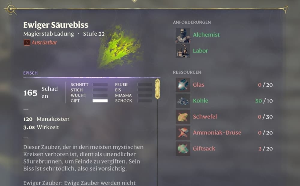 Ewiger Säurebiss freischalten