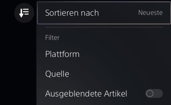 PS5-Spiele ausblenden