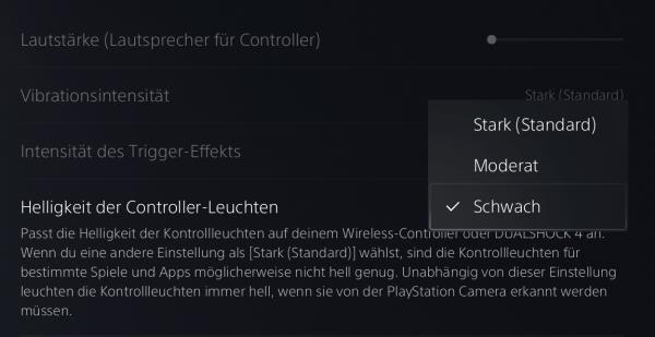 PS5-Controller leuchtet rot