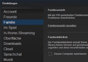 Steam Family Sharing einrichten und Spiele teilen