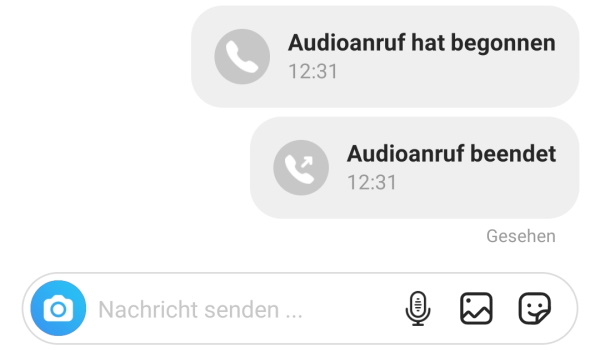 Instagram Anrufverlauf