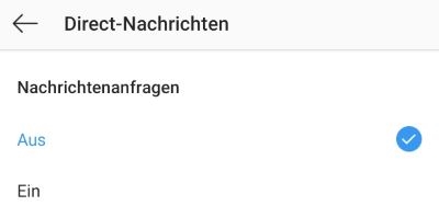 Instagram Direkt-Nachrichten nur von Abonnenten