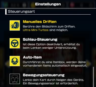 Mario Kart Tour Steuerung 