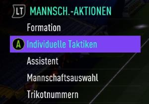 FIFA 21 Individuelle Taktik einstellen