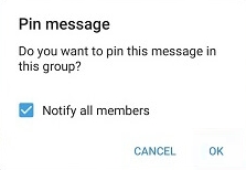 Telegram Nachricht anheften