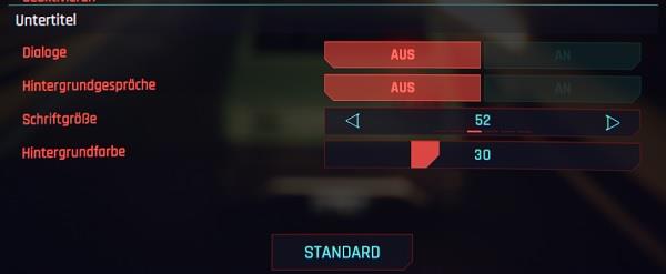 Untertitel in Cyberpunk 2077 deaktivieren