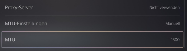 PS5 MTU ändern