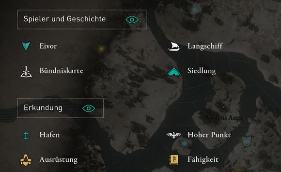 Assassins Creed Valhalla Kartensymbole werden nicht angezeigt