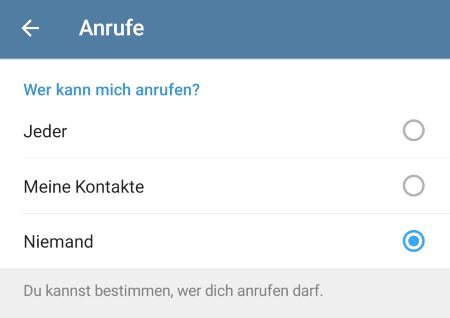 Telegram Anrufe blockieren?