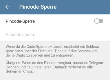 Telegram PIN-Code vergessen