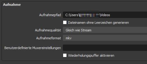 OBS wo werden die Aufnahmen gespeichert?