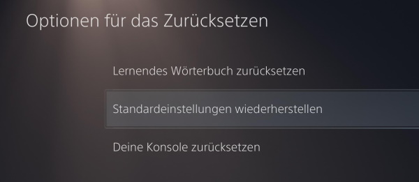 PS5 Netzwerkeinstellungen zurücksetzen