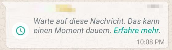 WhatsApp warte auf diese Nachricht Virus