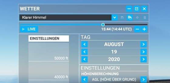 Flight Simulator 2020 Wetter ändern