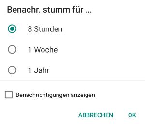 WhatsApp stummschalten Nachrichten