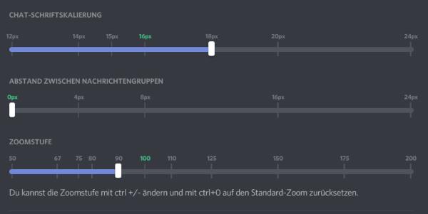 Discord rauszoomen und ranzoomen
