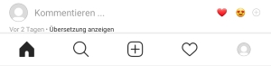 Instagram Lupe und Suche weg