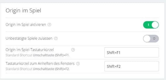 Origin Overlay deaktivieren