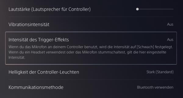 PS5-Controller Vibration ausschalten