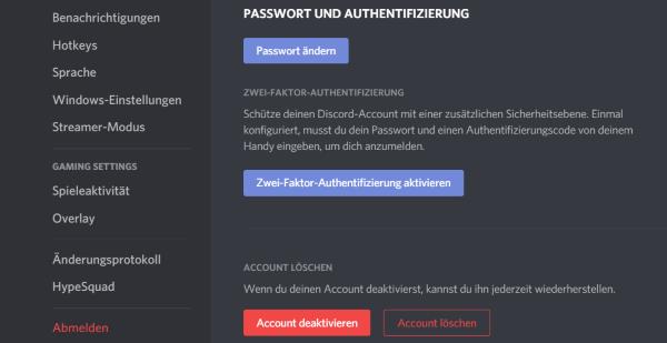 Discord auf allen Geräten abmelden