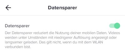 TikTok hoher Datenverbrauch?