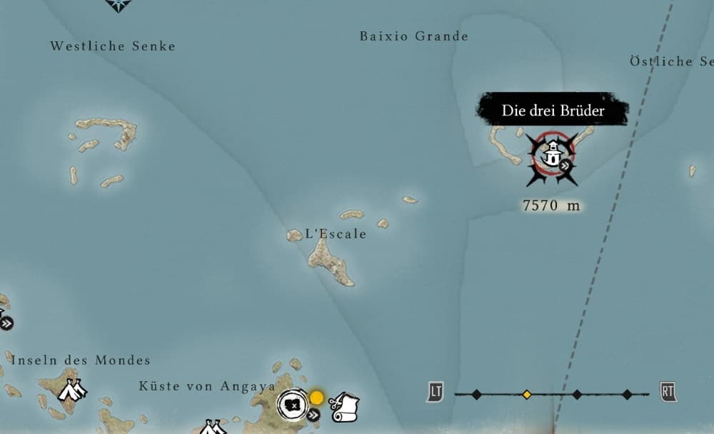 Offene See Alt Schatzkarte