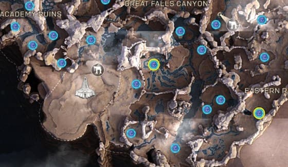 Anthem Weltereignisse Karte (Quelle: https://www.reddit.com/r/AnthemTheGame/comments/atui06/map_of_only_events_for_freeplay/)