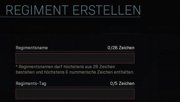Warzone Regiment erstellen