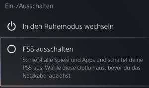 PS5 ohne Controller herunterfahren