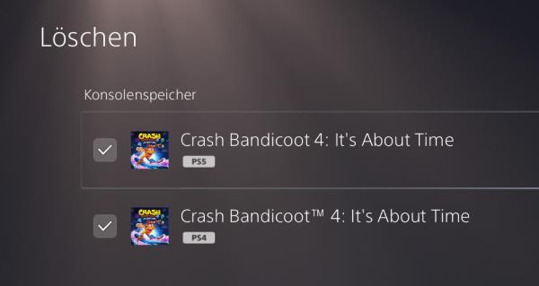 PS5: PS4-Spiel löschen